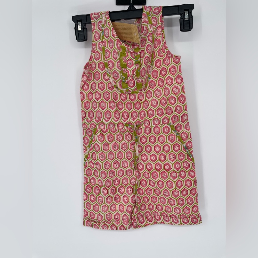 Fabindia Pink and Green Kids One‎ Piece